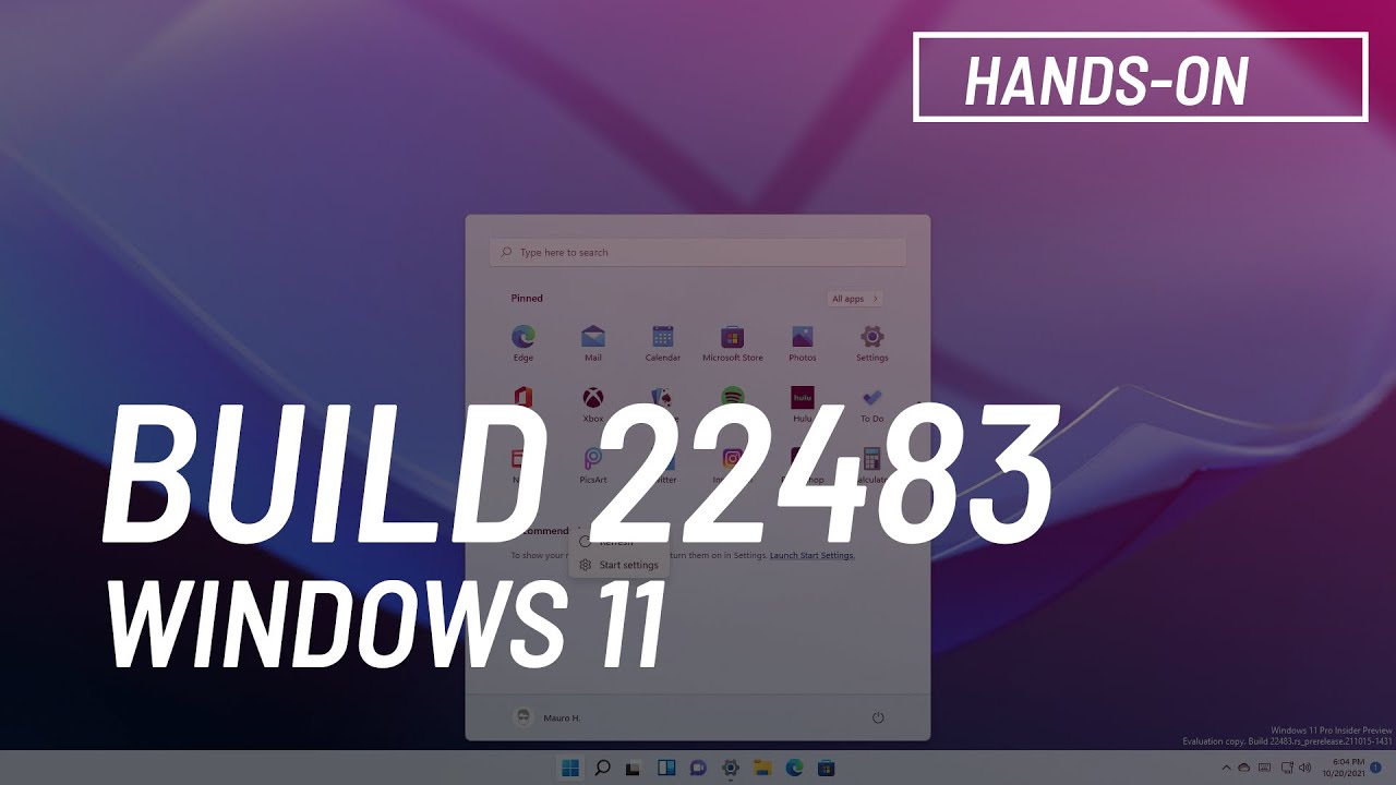 Windows 11 build 22483: NEW Start menu and Settings tweaks